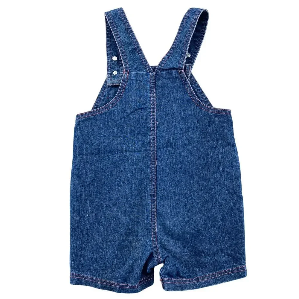 Disney Baby Cars Lightning McQueen Denim Short Overalls 24M